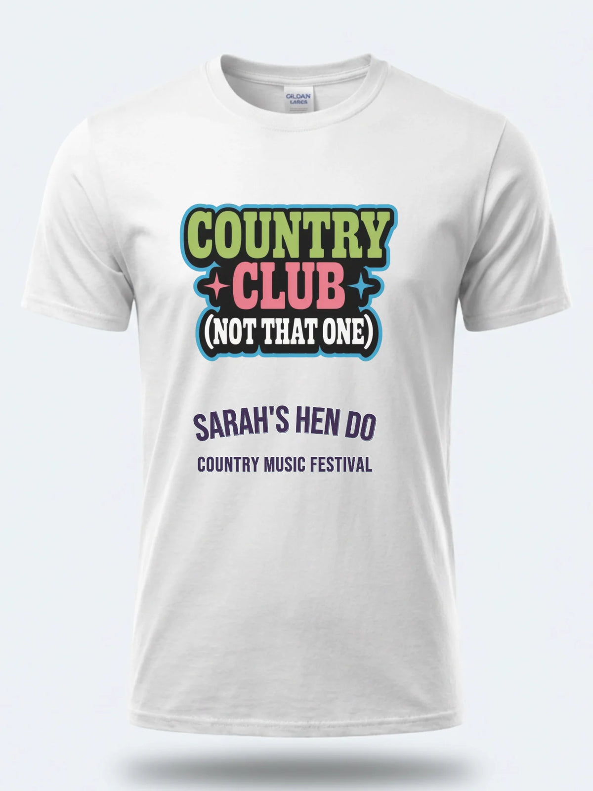 Personalised Country Weekender Tee — white tee, front view
