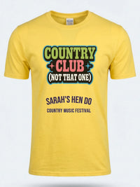 Personalised Country Weekender Tee — daisy yellow tee, front view