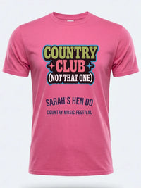 Personalised Country Weekender Tee — pink tee, front view
