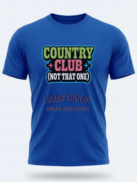 Personalised Country Weekender Tee — royal blue tee, front view