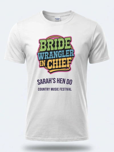 Personalised Country Weekender Tee – Bride Wrangler in Chief Matron of Honour