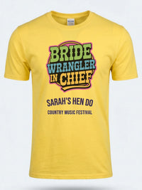 Personalised Country Weekender Tee — daisy yellow tee, front view
