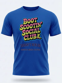 Personalised Country Weekender Tee — royal blue tee, front view