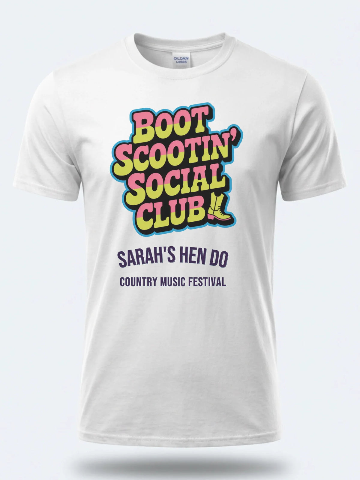 Personalised Country Weekender Tee — white tee, front view