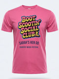 Personalised Country Weekender Tee — pink tee, front view