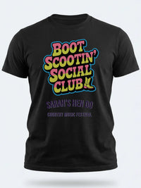 Personalised Country Weekender Tee — black tee, front view