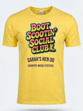 Personalised Country Weekender Tee — daisy yellow tee, front view