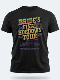 Personalised Country Weekender Tee — black tee, front view
