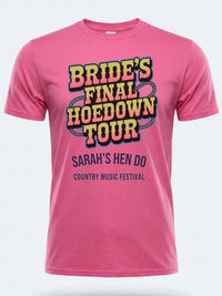 Personalised Country Weekender Tee — pink tee, front view