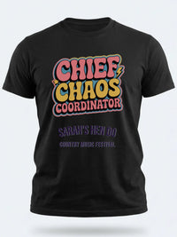 Personalised Country Weekender Tee — black tee, front view