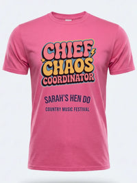 Personalised Country Weekender Tee — pink tee, front view