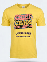 Personalised Country Weekender Tee — daisy yellow tee, front view