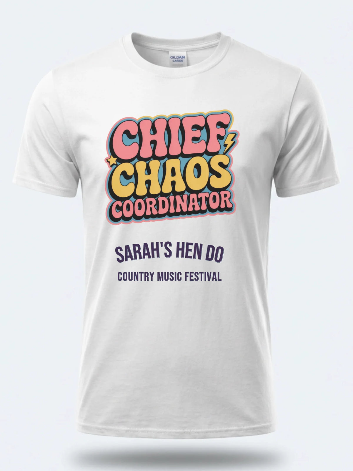 Personalised Country Weekender Tee — white tee, front view