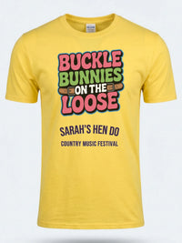 Personalised Country Weekender Tee — daisy yellow tee, front view