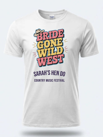 Personalised Country Weekender Tee – Bride gone Wild West