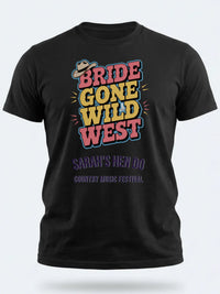 Personalised Country Weekender Tee — black tee, front view