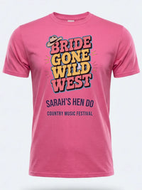 Personalised Country Weekender Tee — pink tee, front view