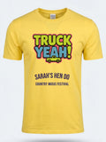 Personalised Country Weekender Tee — daisy yellow tee, front view