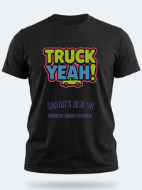 Personalised Country Weekender Tee — black tee, front view