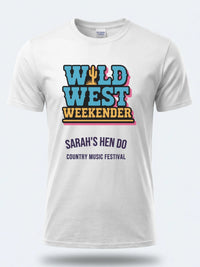 Personalised Country Weekender Unisex Tee — white tee, front view