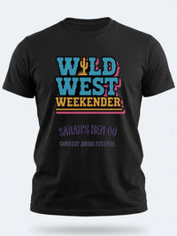 Personalised Country Weekender Unisex Tee — black tee, front view