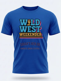 Personalised Country Weekender Unisex Tee — royal blue tee, front view