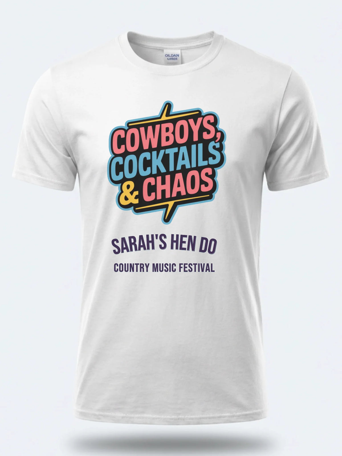 Personalised Country Weekender Unisex Tee — white tee, front view