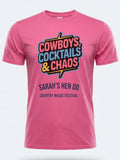 Personalised Country Weekender Unisex Tee — pink tee, front view