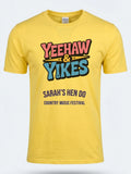 Personalised Country Weekender Unisex Tee — daisy yellow tee, front view