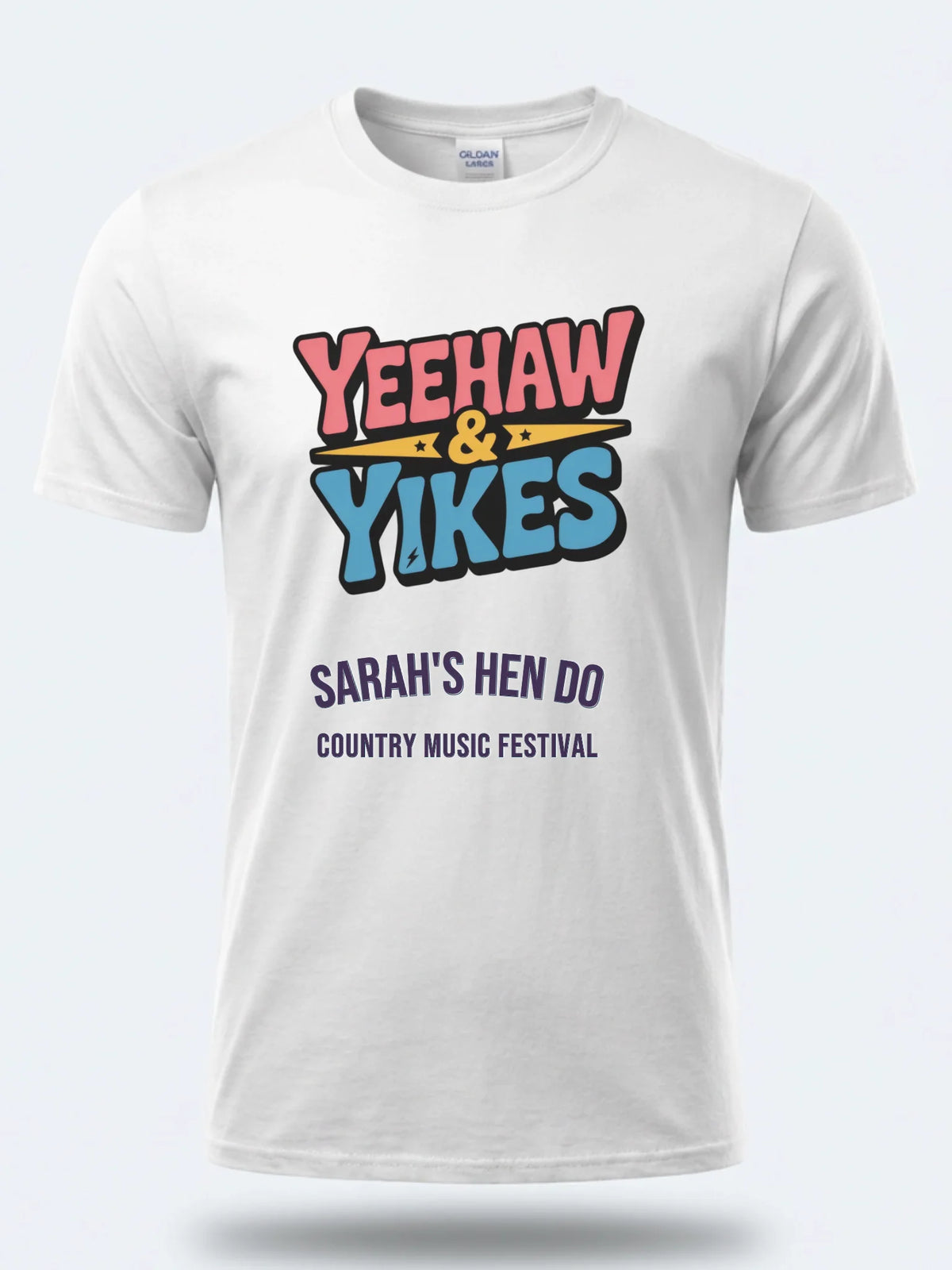 Personalised Country Weekender Unisex Tee — white tee, front view