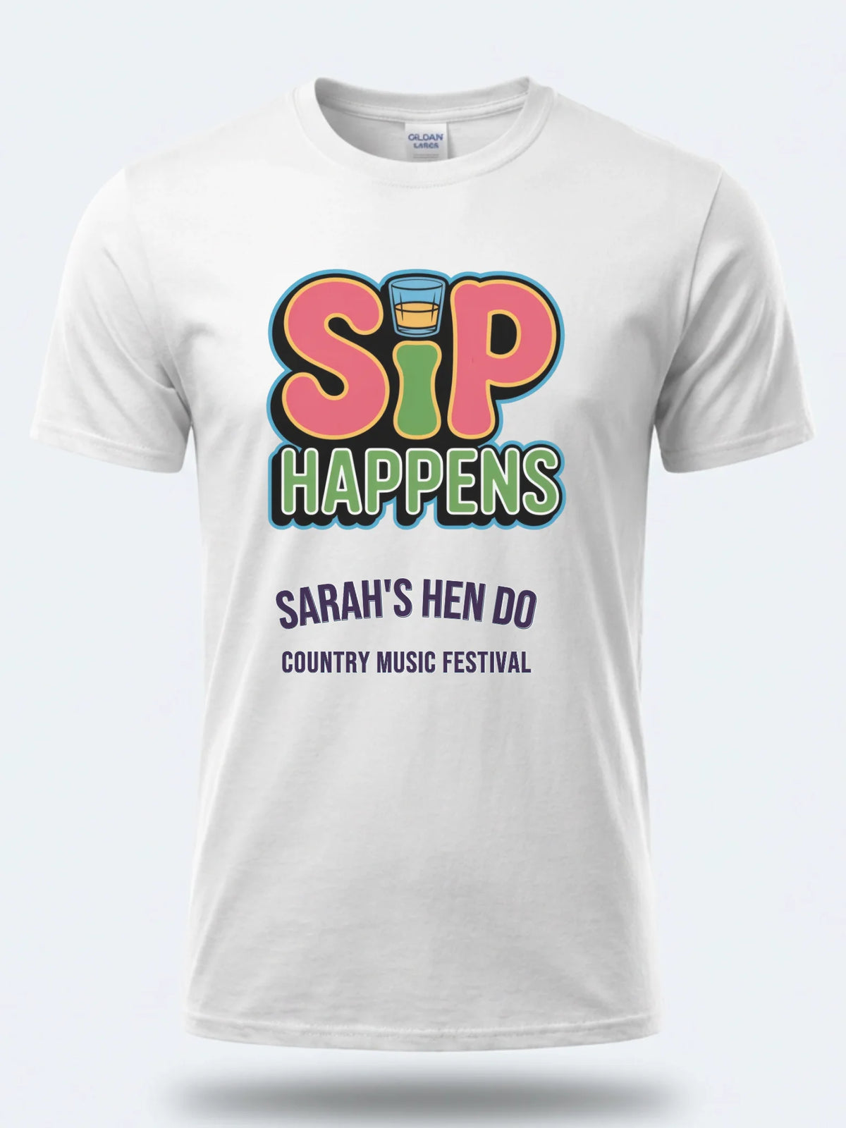 Personalised Country Weekender Unisex Tee — white tee, front view
