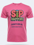 Personalised Country Weekender Unisex Tee — pink tee, front view
