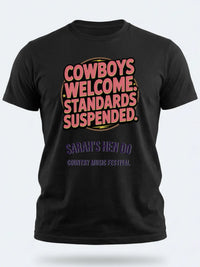 Personalised Country Weekender Unisex Tee — black tee, front view