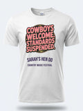 Personalised Country Weekender Unisex Tee — white tee, front view