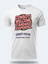 Personalised Country Weekender Unisex Tee – Cowboys Welcome Standards Suspended