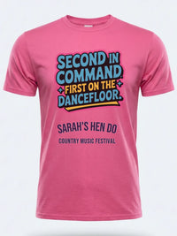 Personalised Country Weekender Tee — pink tee, front view