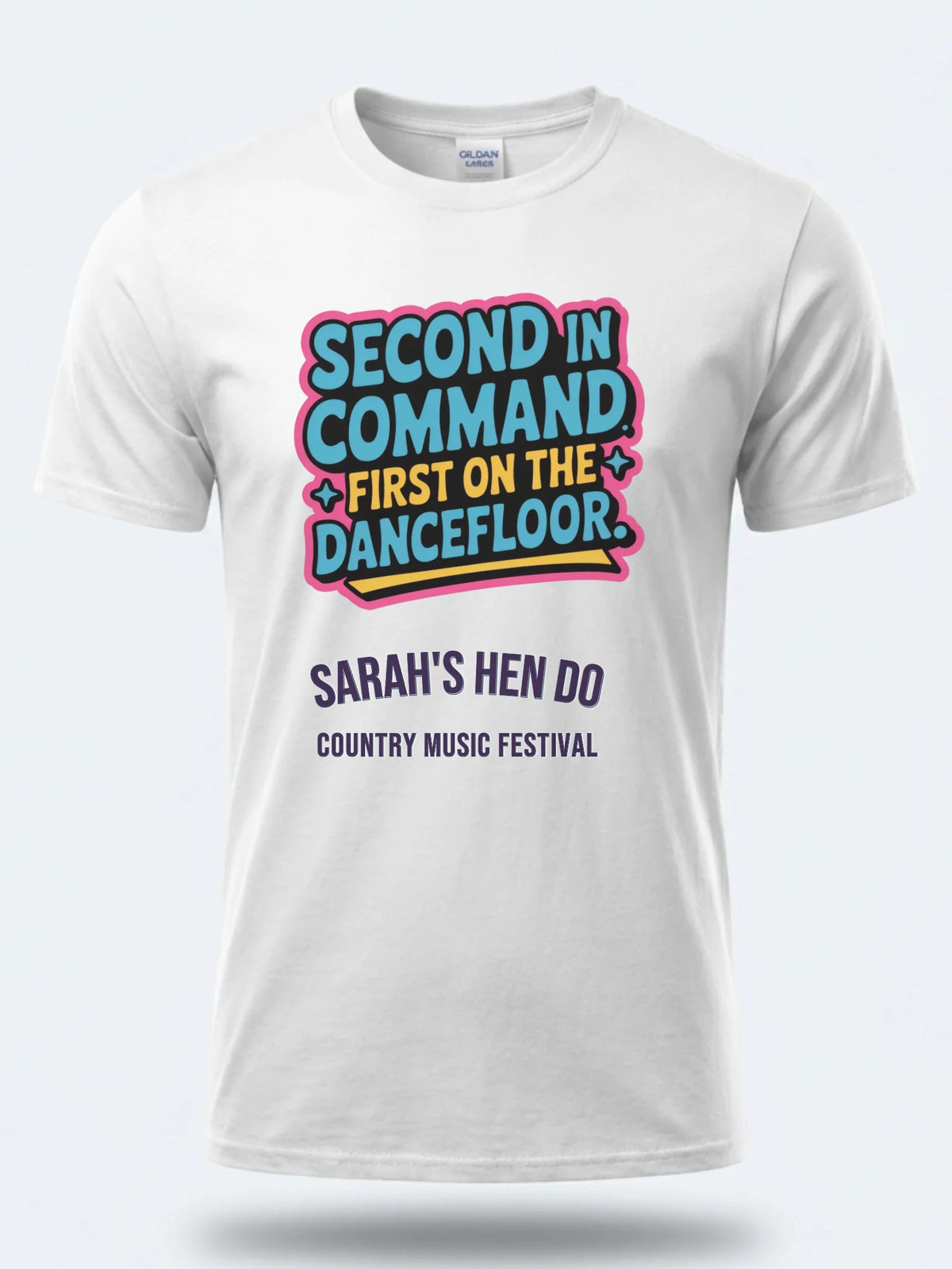 Personalised Country Weekender Tee — white tee, front view