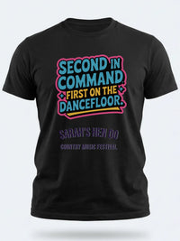 Personalised Country Weekender Tee — black tee, front view