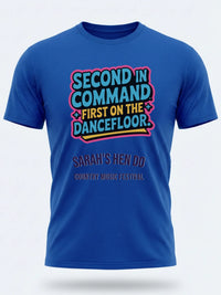 Personalised Country Weekender Tee — royal blue tee, front view