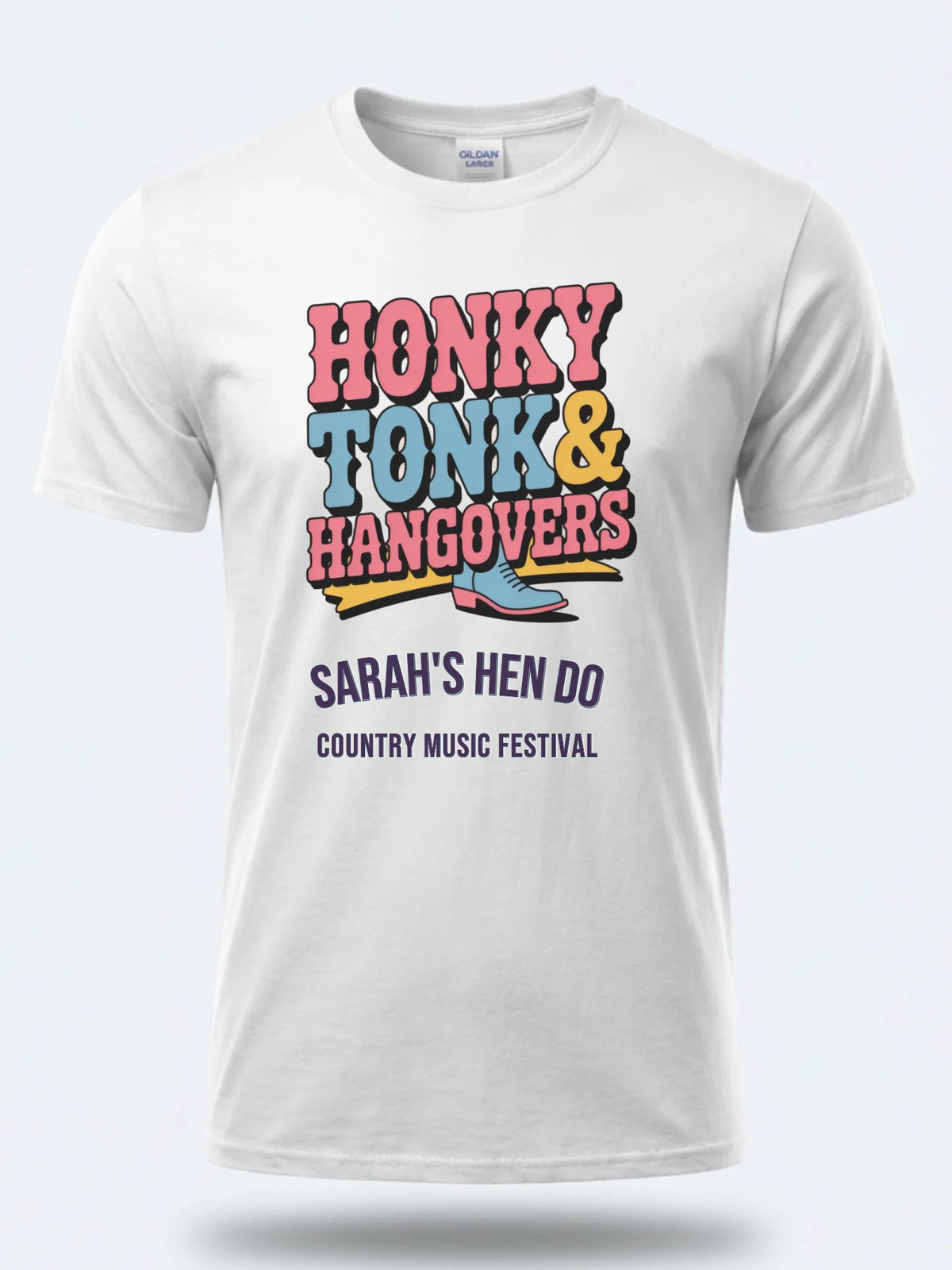 Personalised Country Weekender Unisex Tee — white tee, front view