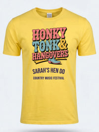 Personalised Country Weekender Unisex Tee — daisy yellow tee, front view
