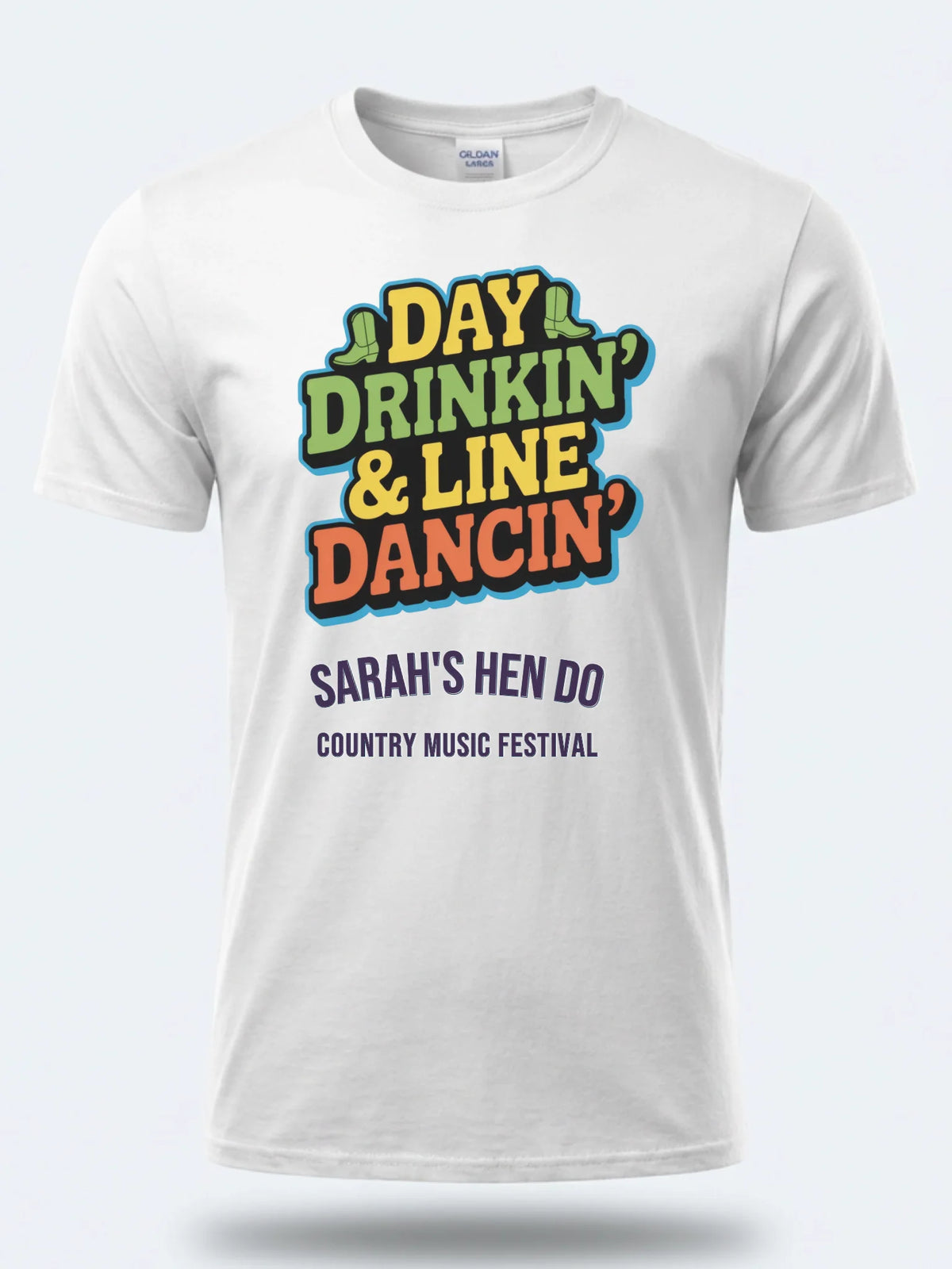 Personalised Country Weekender Unisex Tee — white tee, front view