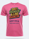 Personalised Country Weekender Unisex Tee — pink tee, front view
