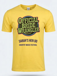 Personalised Country Weekender Tee — daisy yellow tee, front view