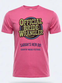 Personalised Country Weekender Tee — pink tee, front view