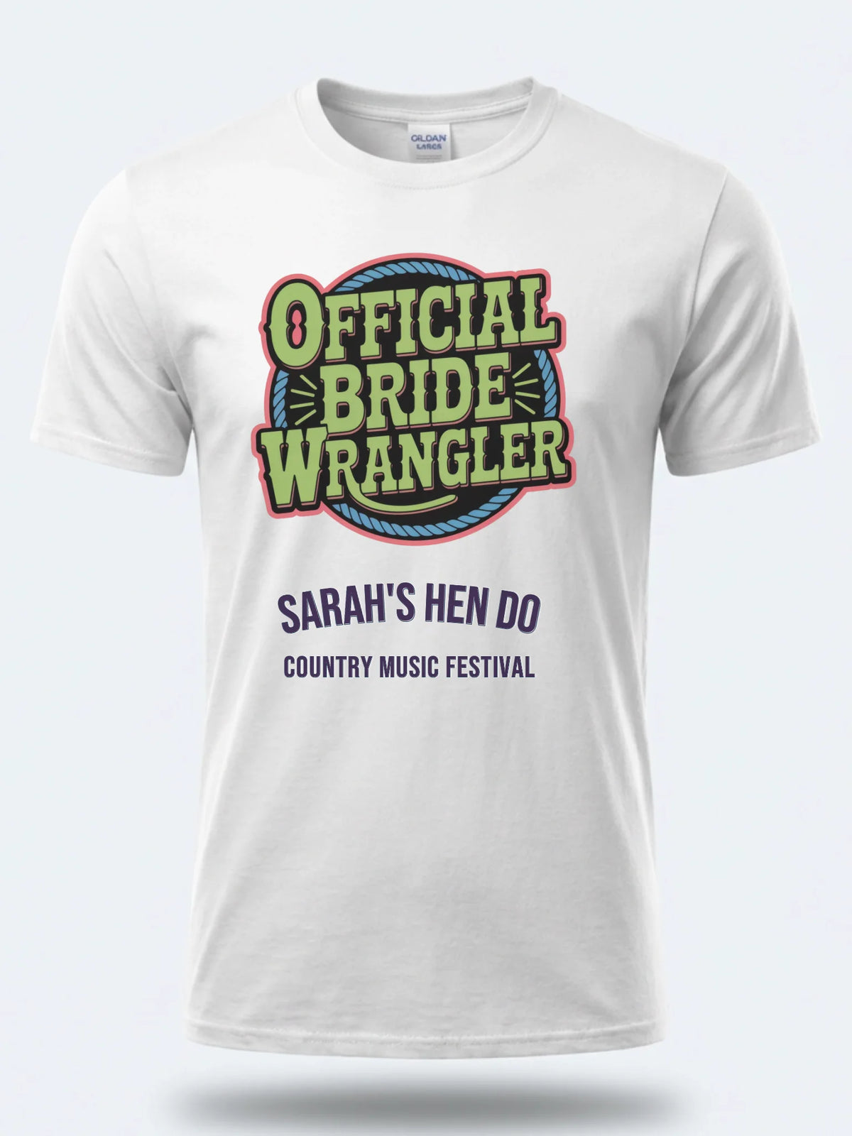 Personalised Country Weekender Tee — white tee, front view