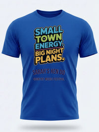 Personalised Country Weekender Unisex Tee — royal blue tee, front view