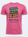 Personalised Country Weekender Unisex Tee — pink tee, front view