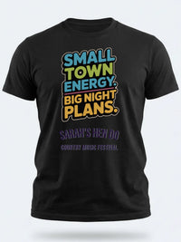 Personalised Country Weekender Unisex Tee — black tee, front view