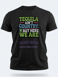 Personalised Country Weekender Unisex Tee — black tee, front view